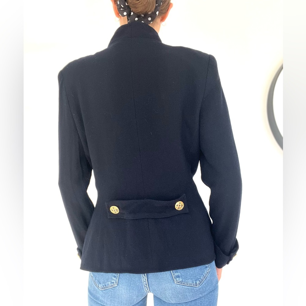 Albert Nipon Navy Blue Riding Blazer Jacket - image 4